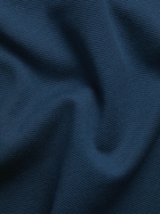 Charles Tyrwhitt Blue Short Sleeve Cotton Stretch Smart Pique Polo Shirt - Image 5 of 5