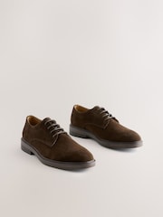 Brown Suedette Derby Shoes - Image 1 of 1