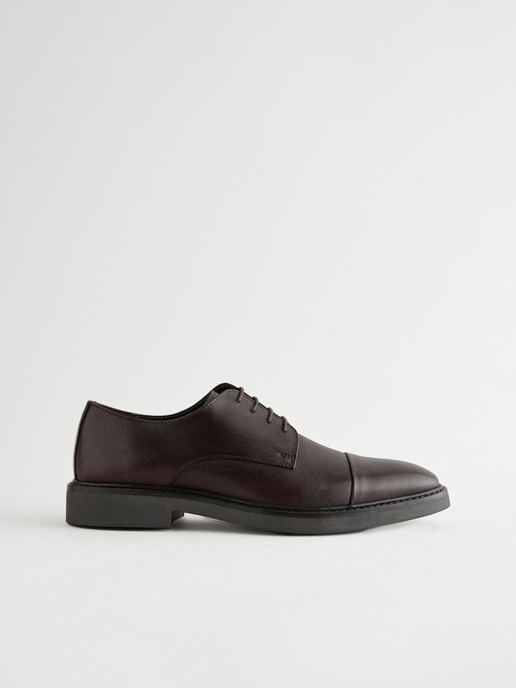 Brown Leather Toe Cap Shoes - Image 2 of 6