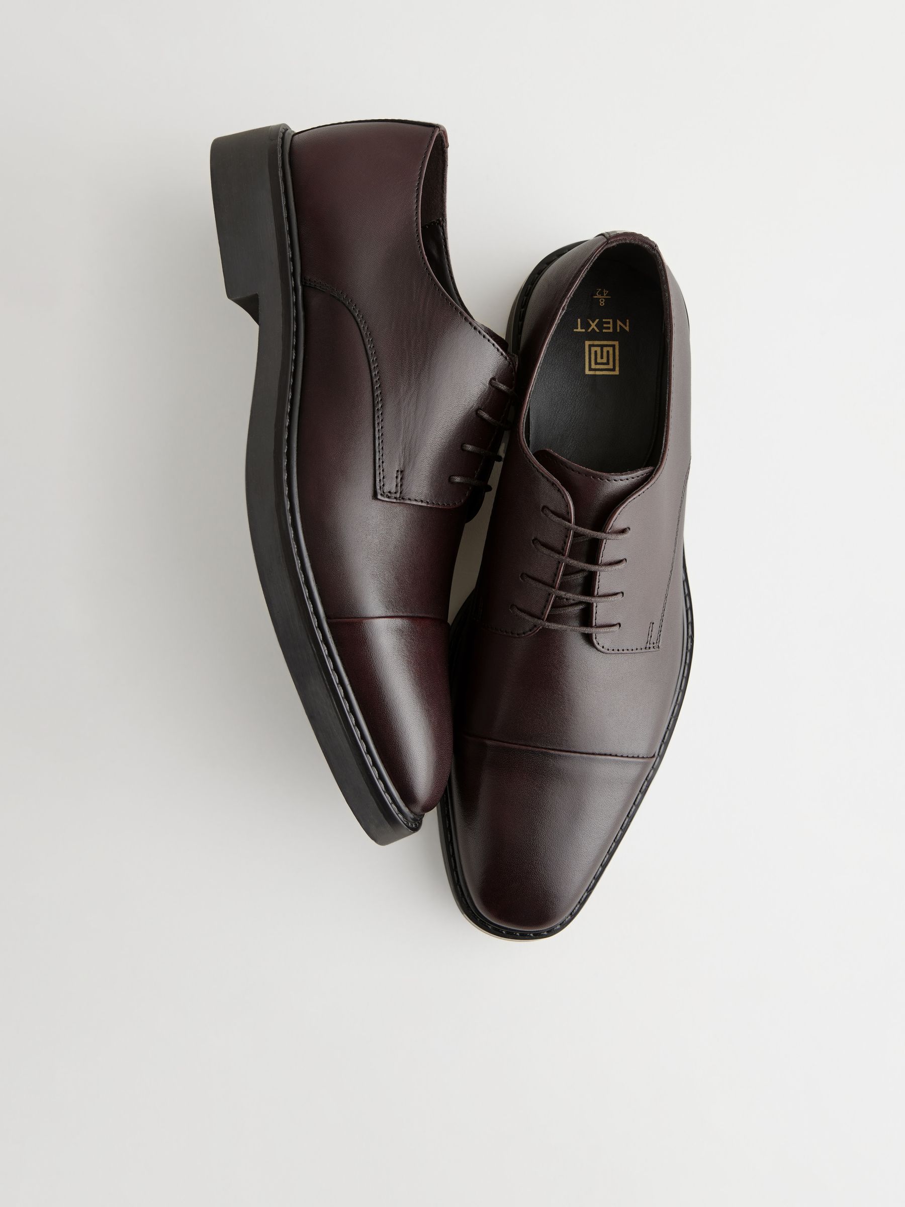 Buy Brown Leather Toe Cap Shoes from Next Romania