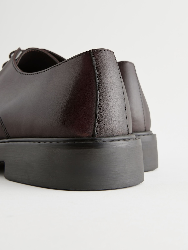 Brown Leather Toe Cap Shoes - Image 6 of 6