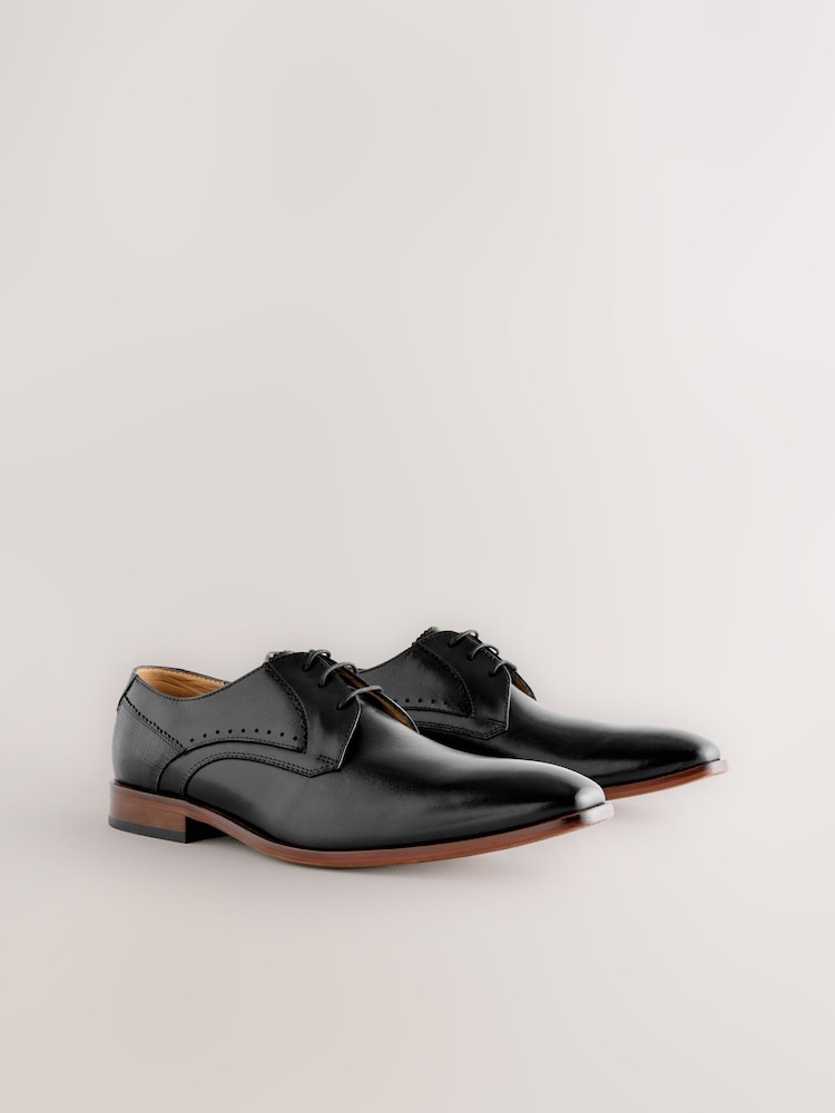 Black Leather Derby Shoes - Image 2 of 7