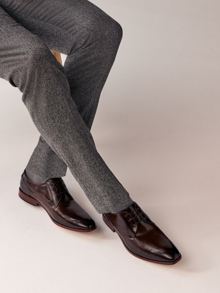 Brown Leather Derby Shoes - Image 1 of 6