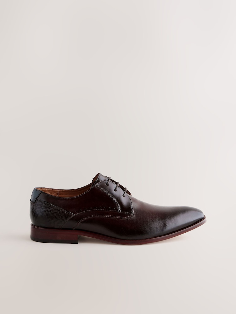 Brown Leather Derby Shoes - Image 2 of 6