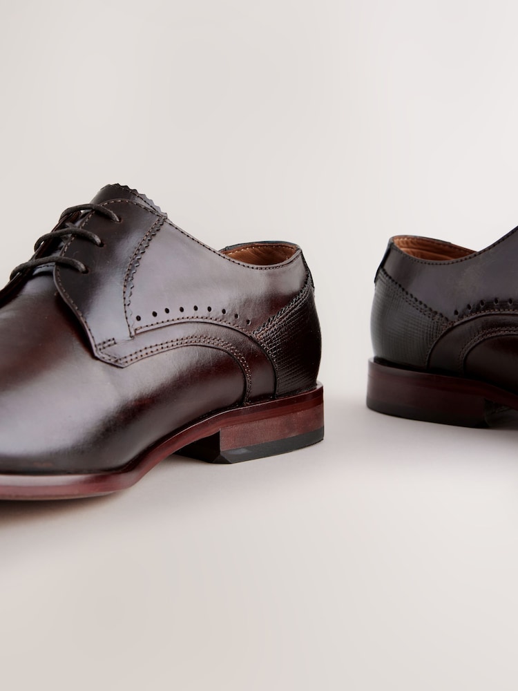Brown Leather Derby Shoes - Image 5 of 6