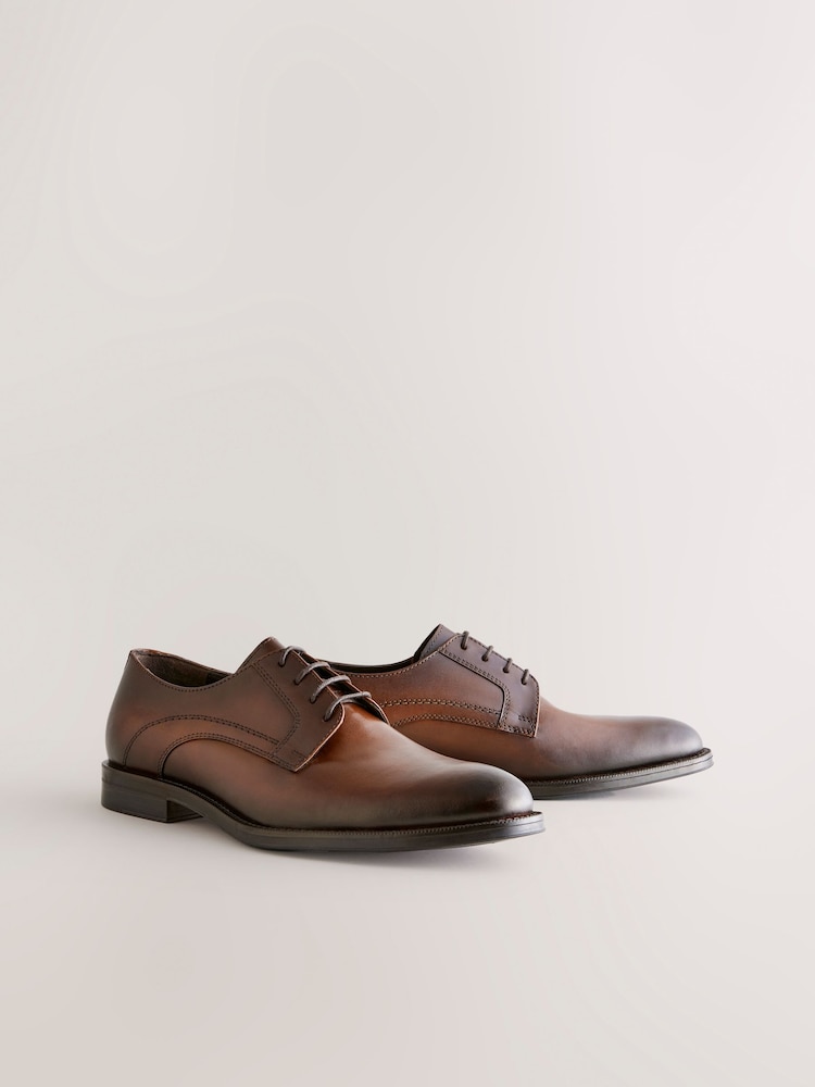 Brown Leather Derby Shoes - Image 1 of 6