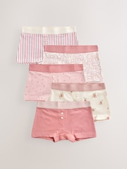 Pink Boxer Short Briefs 5 Pack (2-16yrs) - Image 1 of 9