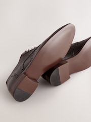 Brown Leather Wing Cap Brogue Shoes - Image 4 of 6
