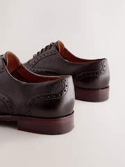 Brown Leather Wing Cap Brogue Shoes - Image 6 of 6