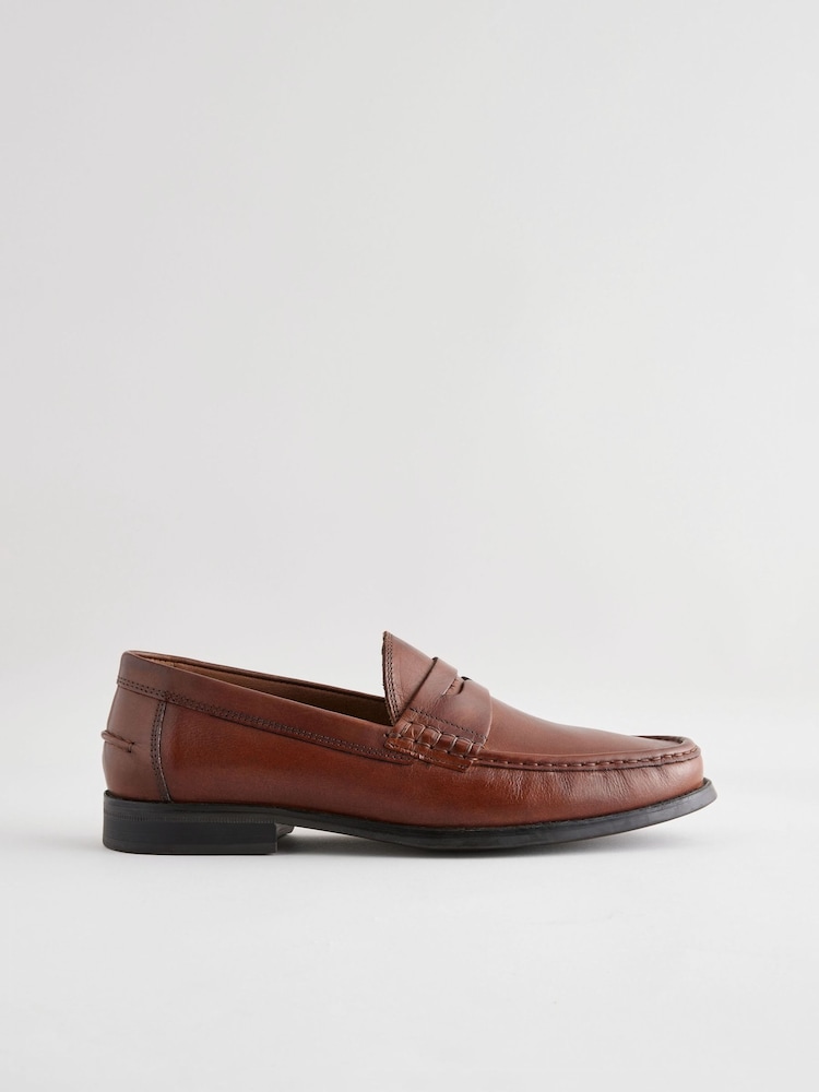 Tan Brown Standard Fit Penny Loafers - Image 3 of 6