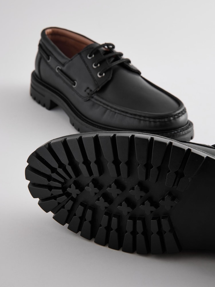 Black Chunky Boat Shoes - Image 5 of 6