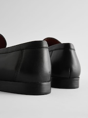 Black Leather Embossed Tassel Loafers - Image 6 of 6