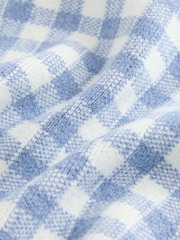 Blue Gingham Crew Neck Knitted Pattern Tank With Pockets - Image 8 of 8