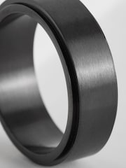 Stainless Steel Spinner Black Ring - Image 3 of 5