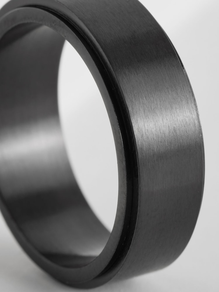 Stainless Steel Spinner Black Ring - Image 3 of 5
