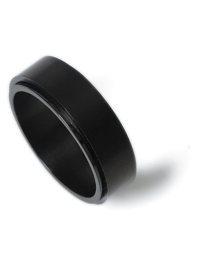 Stainless Steel Spinner Black Ring - Image 4 of 5