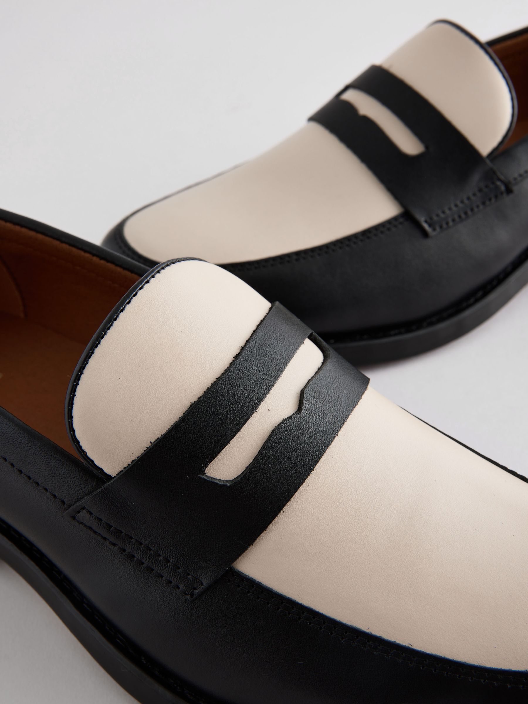Buy Black and White Penny Loafers from Next USA Buy Black and White Penny Loafers from Next USA