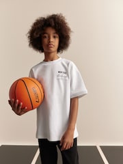White/Black Short Sleeve T-Shirt and Joggers Set (3-16yrs) - Image 2 of 9