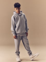 Grey Smart Popper Neck Hoodie and Joggers Set (3-16yrs) - Image 1 of 3