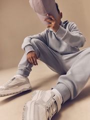 Grey Smart Popper Neck Hoodie and Joggers Set (3-16yrs) - Image 2 of 3