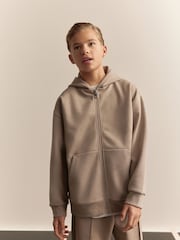 kameno siva - elegantna kapucar z zadrgo; jopa/pulover s kapuco and lahke hlače za prosti čas set (3-16yrs) - Slika 4 iz 9