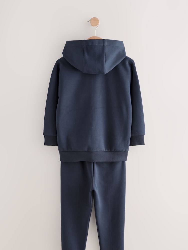 Navy Smart Zip Through Hoodie and Joggers set (3-16yrs) - Image 3 of 5