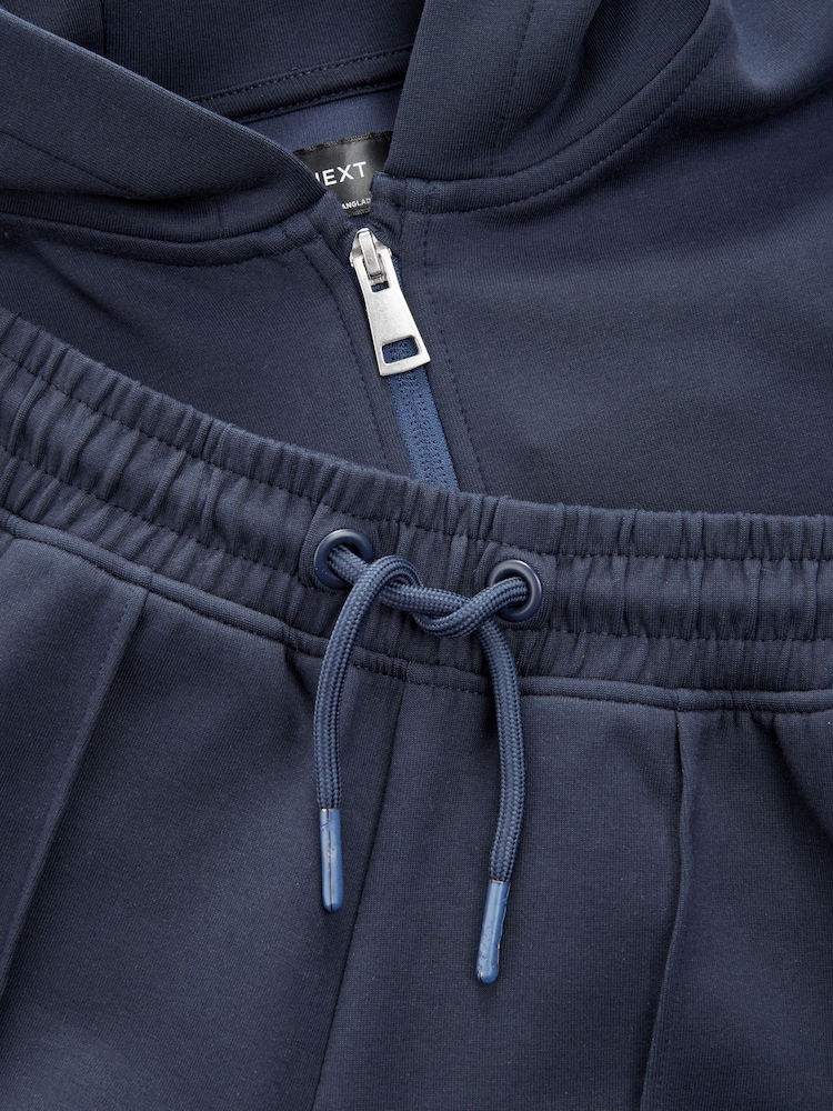 Navy Smart Zip Through Hoodie and Joggers set (3-16yrs) - Image 4 of 5