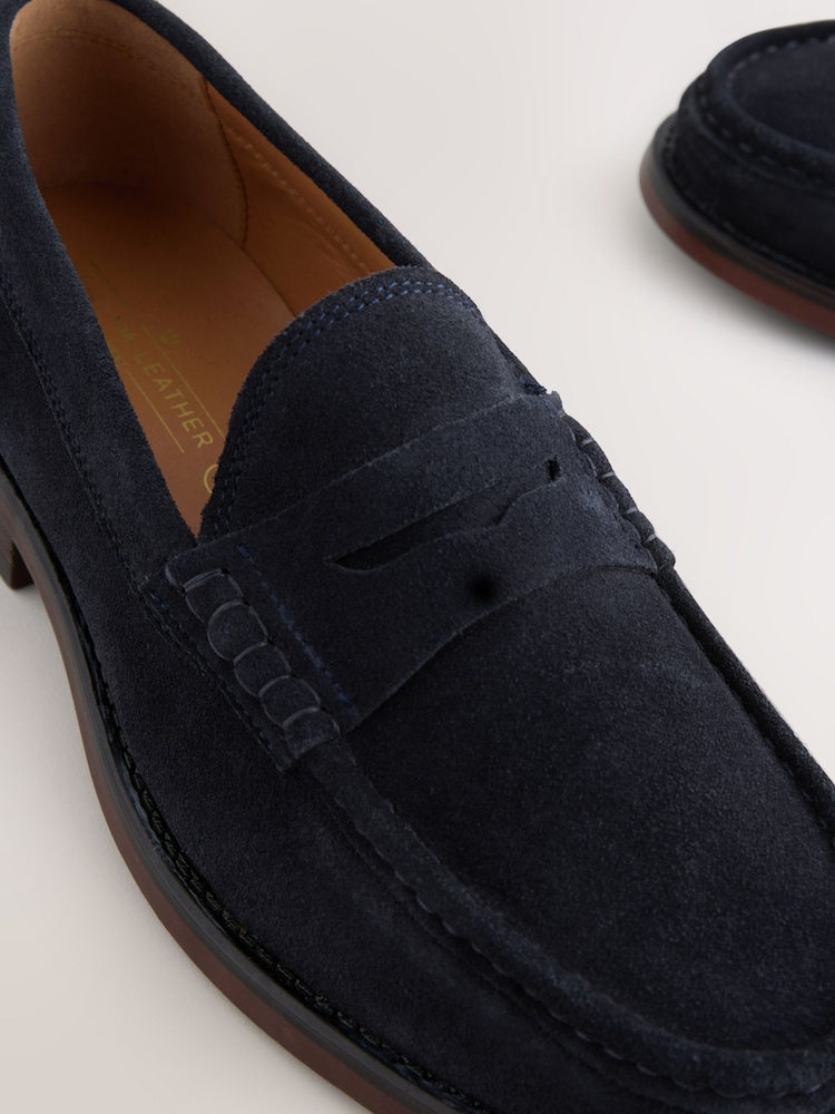 marine - Coupe classique - Mocassins en daim - Image 5 of 6