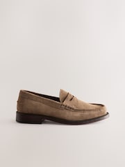 Stone Standard Fit Suede Penny Loafers - Image 2 of 7