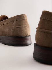 Stone Standard Fit Suede Penny Loafers - Image 5 of 7