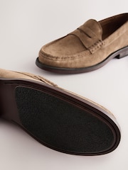 Stone Standard Fit Suede Penny Loafers - Image 7 of 7