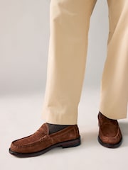 Marron fauve - Coupe classique - Mocassins en daim - Image 2 de 6