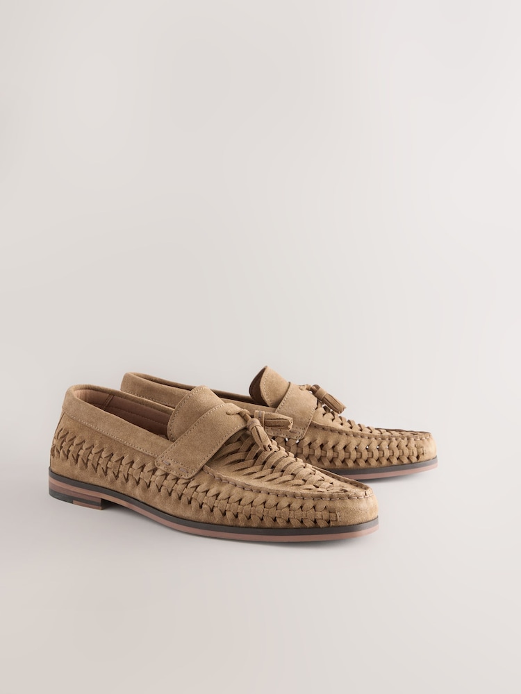 Stone Woven Loafers - Image 1 of 5 Stone Woven Loafers - Image 1 of 5