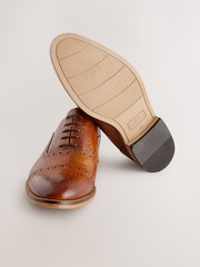 Tan Brown Leather Oxford Toecap Brogues Shoes - Image 6 of 6
