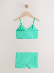 Teal Blue Seamfree Crop Tops And Shorts 2 Pack Set (7-16yrs) - Image 2 of 5