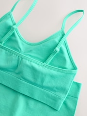Teal Blue Seamfree Crop Tops And Shorts 2 Pack Set (7-16yrs) - Image 4 of 5