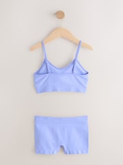Purple Seamfree Crop Tops And Shorts 2 Pack Set (7-16yrs) - Image 2 of 5