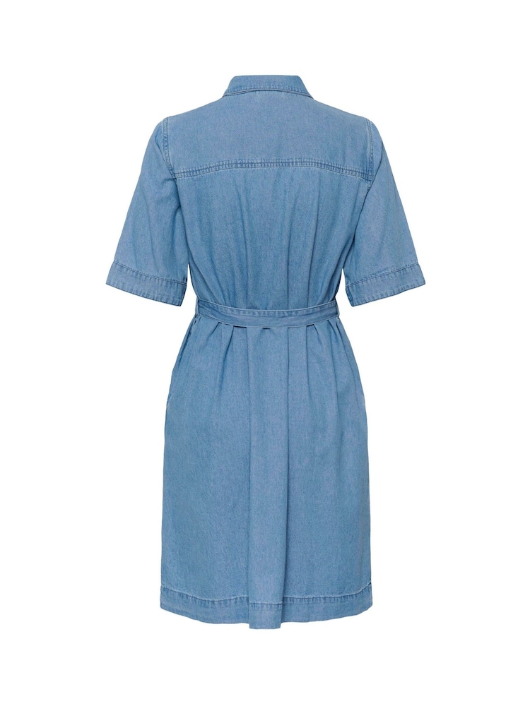 Kaffe Blue KAjade Tie-Waist Denim Shirt Dress - Image 6 of 6 Kaffe Blue KAjade Tie-Waist Denim Shirt Dress - Image 6 of 6