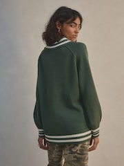 Green V-Neck Cricket Jumper With Cotton - Image 3 of 7