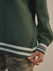 Green V-Neck Cricket Jumper With Cotton - Image 5 of 7