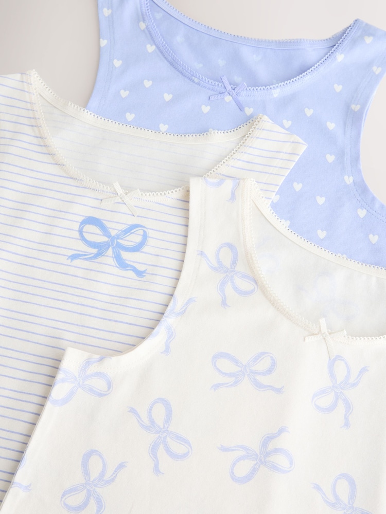 Blue Printed Vests 3 Pack (1.5-16yrs) - Image 6 of 7