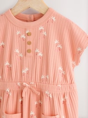 Rust Brown Floral Print Jersey Baby Romper (0mths-3yrs) - Image 3 of 6