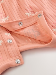 Rust Brown Floral Print Jersey Baby Romper (0mths-3yrs) - Image 4 of 6