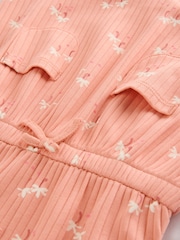 Rust Brown Floral Print Jersey Baby Romper (0mths-3yrs) - Image 6 of 6