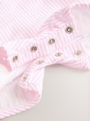 Pink Bunny Face Short Sleeve 100% Cotton Bodysuit And Leg Baby Dungaree Set (0mths-2yrs) - Image 5 of 7