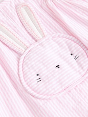 Pink Bunny Face Short Sleeve 100% Cotton Bodysuit And Leg Baby Dungaree Set (0mths-2yrs) - Image 7 of 7