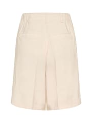 Kaffe Cream KAannetta High Waist Pleated Shorts - Image 6 of 6