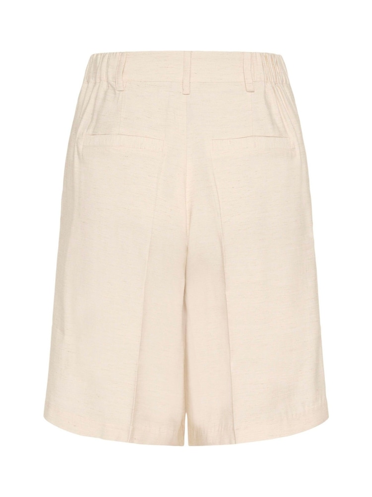 Kaffe Cream KAannetta High Waist Pleated Shorts - Image 6 of 6 Kaffe Cream KAannetta High Waist Pleated Shorts - Image 6 of 6