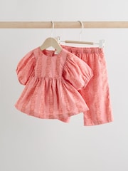 Pink Paisley 100% Cotton Woven Floral Baby Trousers Set (0mths-2yrs) - Image 1 of 12