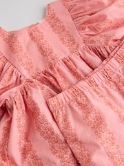 Pink Paisley 100% Cotton Woven Floral Baby Trousers Set (0mths-2yrs) - Image 8 of 12